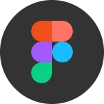 Logo coloré de Figma sur fond noir